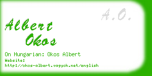 albert okos business card